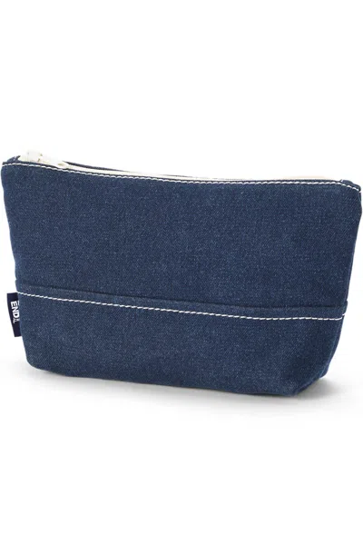 Lands' End Zip Denim Pouch In Blue