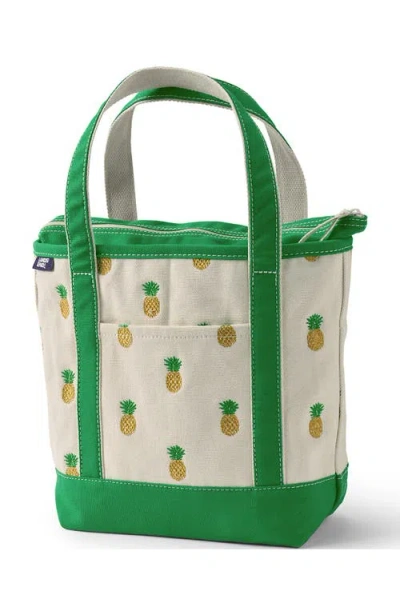Lands' End Zip Top Canvas Tote Bag