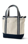 Lands' End Zip Top Canvas Tote Bag