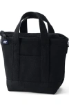 Lands' End Zip Top Canvas Tote Bag In Black
