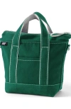 Lands' End Zip Top Canvas Tote Bag In Green