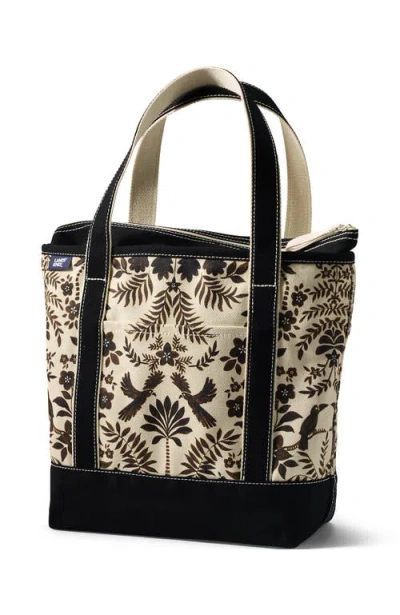 Lands' End Zip Top Canvas Tote Bag In Multi