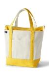 Lands' End Zip Top Canvas Tote Bag In Natural/primrose Yellow