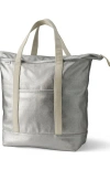 Lands' End Zip Top Canvas Tote Bag In Silver