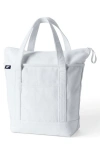 Lands' End Zip Top Canvas Tote Bag In White