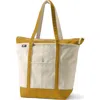 Lands' End Zip Top Long Handle Canvas Tote Bag In Orange