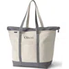Lands' End Zip Top Long Handle Canvas Tote Bag In Pink
