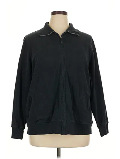 Pre-owned Lands' End Zip Up Hoodie In Black