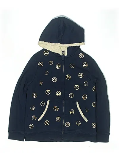 Pre-owned Lands' End Kids'  Zip Up Hoodie In Blue