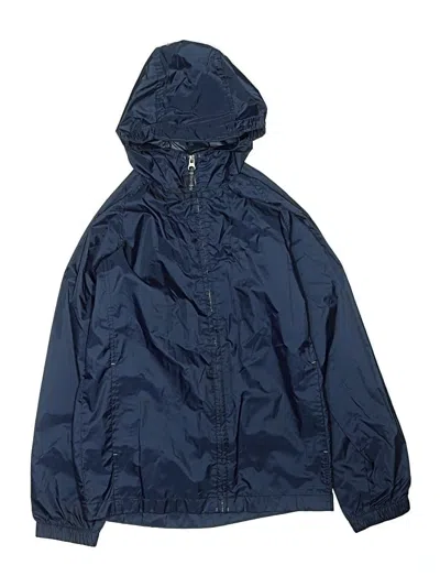 Pre-owned Lands' End Kids'  Zip Up Hoodie In Blue