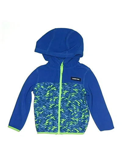 Pre-owned Lands' End Kids'  Zip Up Hoodie In Blue