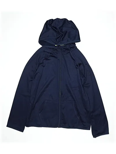 Pre-owned Lands' End Kids'  Zip Up Hoodie In Blue