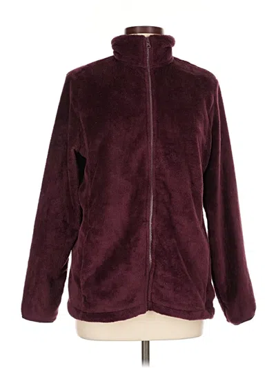 Pre-owned Lands' End Zip Up Hoodie In Burgundy