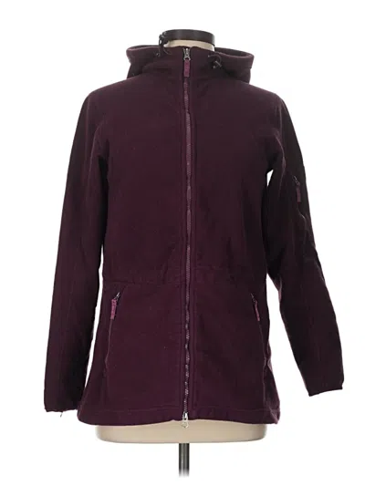 Pre-owned Lands' End Zip Up Hoodie In Burgundy