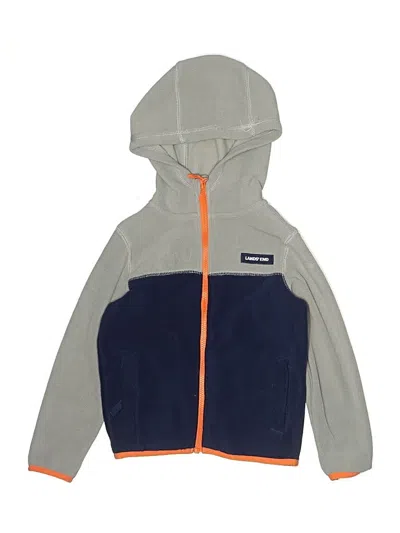 Pre-owned Lands' End Kids'  Zip Up Hoodie In Gray