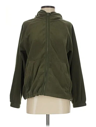 Pre-owned Lands' End Zip Up Hoodie In Green