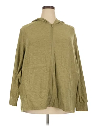 Pre-owned Lands' End Zip Up Hoodie In Green