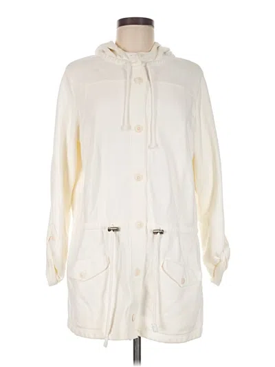 Pre-owned Lands' End Zip Up Hoodie In Ivory
