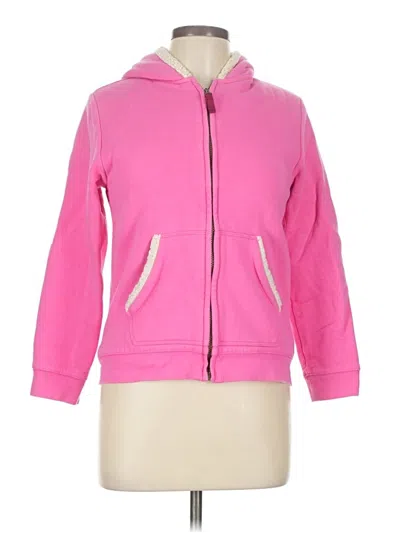 Pre-owned Lands' End Zip Up Hoodie In Pink