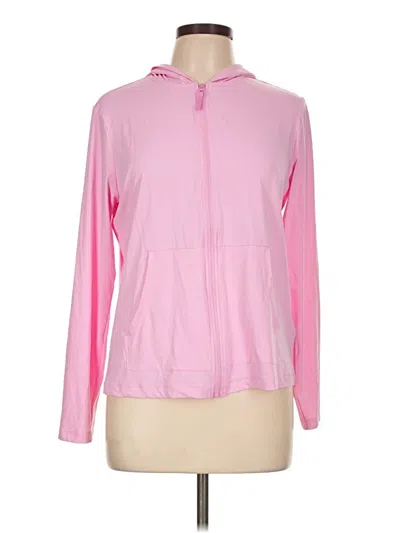Pre-owned Lands' End Zip Up Hoodie In Pink