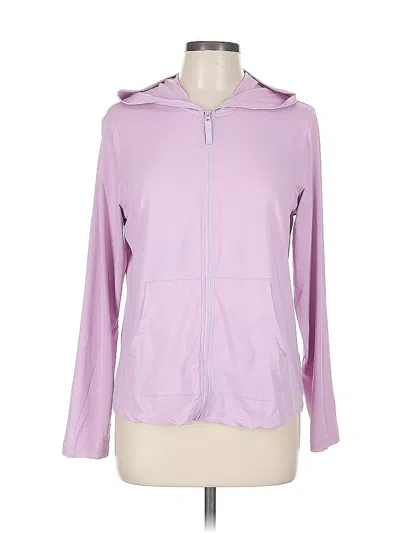 Pre-owned Lands' End Zip Up Hoodie In Purple