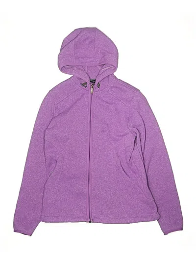 Pre-owned Lands' End Kids'  Zip Up Hoodie In Purple