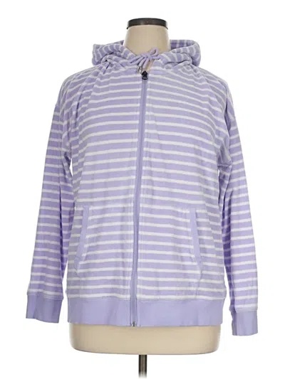 Pre-owned Lands' End Zip Up Hoodie In Purple