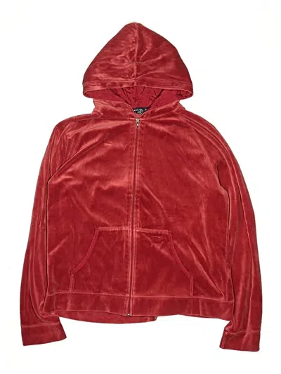 Pre-owned Lands' End Kids'  Zip Up Hoodie In Red