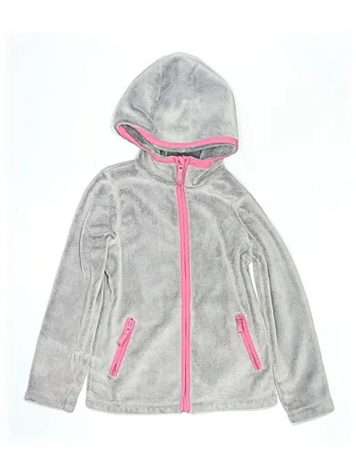 Pre-owned Lands' End Kids'  Zip Up Hoodie In Silver