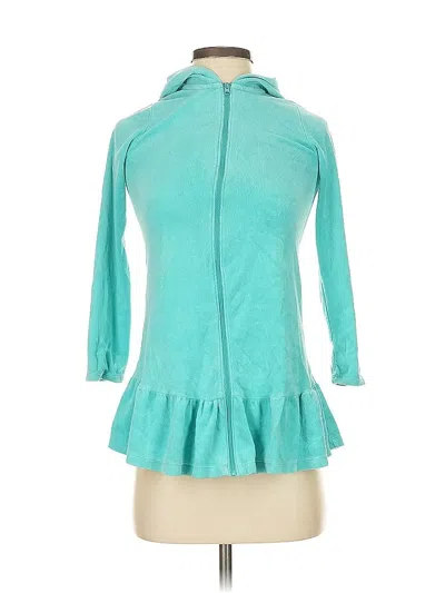 Pre-owned Lands' End Zip Up Hoodie In Teal