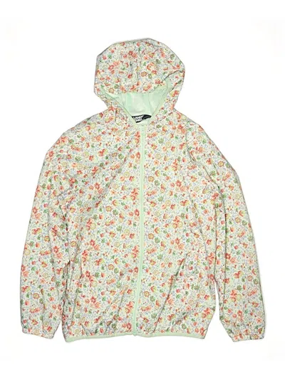 Pre-owned Lands' End Kids'  Zip Up Hoodie In White