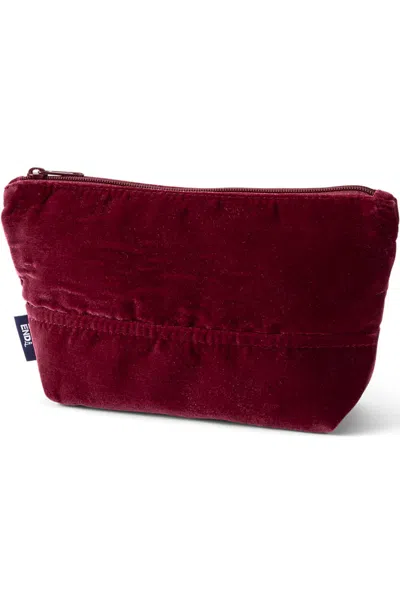 Lands' End Zip Velvet Pouch In Red