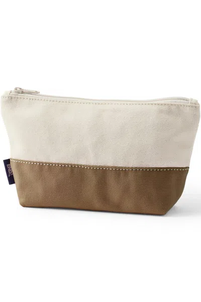 Lands' End Zipper Canvas Pouch In Brown