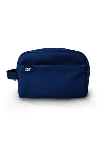 Lands' End Zip-top Travel Dopp Kit Toiletry Bag In Blue