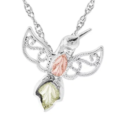Landstrom's Black Hills Gold Black Hills Gold Hummingbird Womens Sterling Silver 18 Inch Pendant Necklace In Transparent