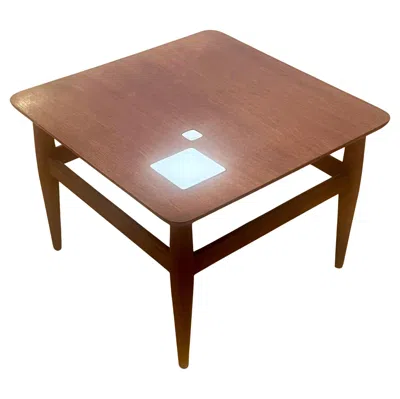 Pre-owned Lane Acclaim American Mcm Danish Modern Walnut Petit End Cocktail Table With Tiles Accents In Brown