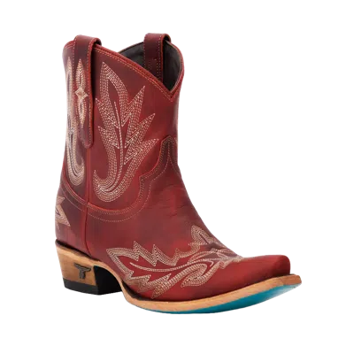 Pre-owned Lane Boots Lane Ladies Lexington Smoldering Ruby Booties Lb0493e In Red