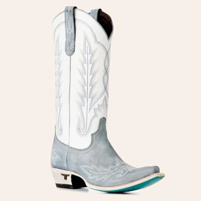 Lane Boots Women's Lexington Washed Denim Snip Toe Cowboy Boots In Stonewash Blue