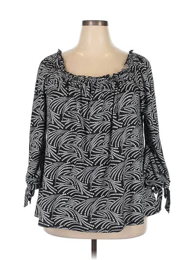 Pre-owned Lane Bryant 3/4 Sleeve Blouse In Black