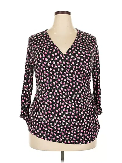 Pre-owned Lane Bryant 3/4 Sleeve Blouse In Black