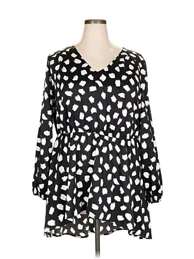 Pre-owned Lane Bryant 3/4 Sleeve Blouse In Black