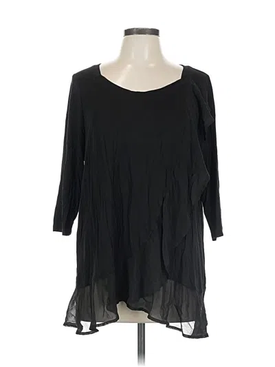 Pre-owned Lane Bryant 3/4 Sleeve Blouse In Black