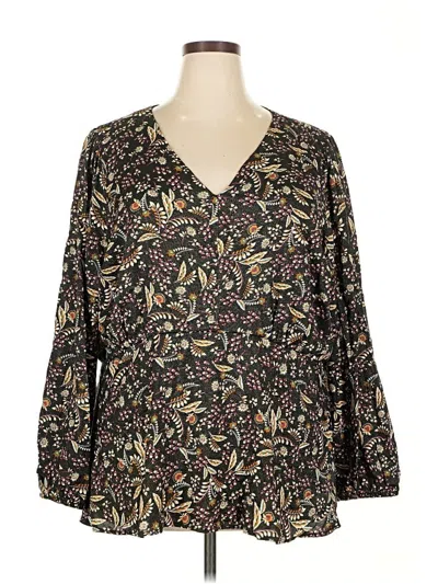 Pre-owned Lane Bryant 3/4 Sleeve Blouse In Black