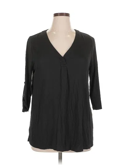 Pre-owned Lane Bryant 3/4 Sleeve Blouse In Black