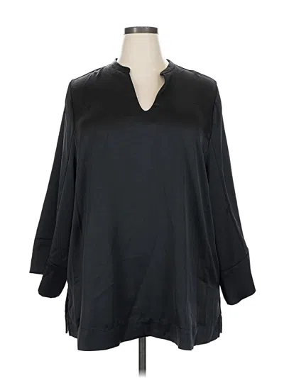 Pre-owned Lane Bryant 3/4 Sleeve Blouse In Black