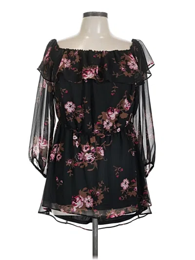 Pre-owned Lane Bryant 3/4 Sleeve Blouse In Black