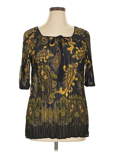Pre-owned Lane Bryant 3/4 Sleeve Blouse In Black