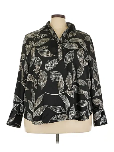 Pre-owned Lane Bryant 3/4 Sleeve Blouse In Black