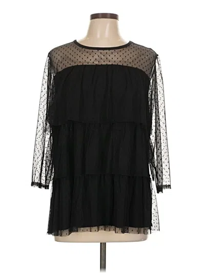 Pre-owned Lane Bryant 3/4 Sleeve Blouse In Black