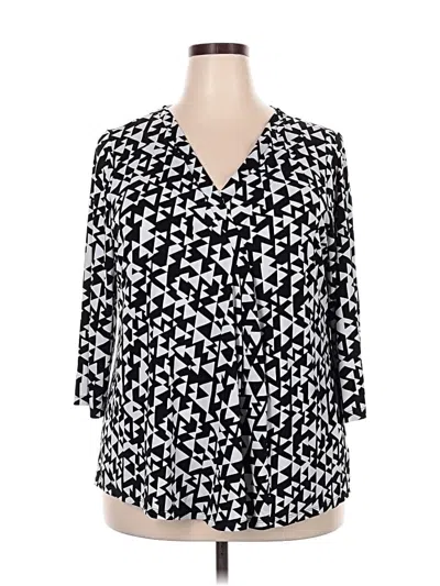 Pre-owned Lane Bryant 3/4 Sleeve Blouse In Black